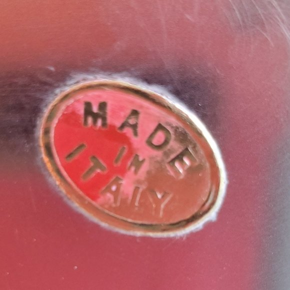 VTG Blown Glass Condiment/Sauce Bowl Metal Lid Spoon Underplate Shell Knob Italy - Picture 8 of 16